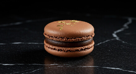 macaroon on a black background