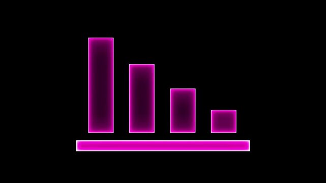Animated down graph icon designed business or finance concept icon. business loss graph show chart.