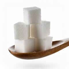 sugar cubes on white background