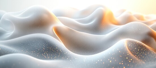 Obraz premium Abstract white and gold flowing wave background.