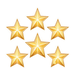 set of golden stars