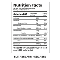 nutrition facts nutrition facts Label supplement facts nutrition Label  vitamin facts template