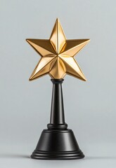 Golden Star Trophy for Winning and Success on Black Base