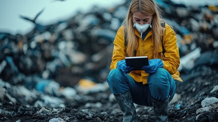 Scientist documents landfill waste data