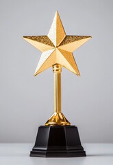 Golden Star Trophy for Achievement Isolated on a Clean Background