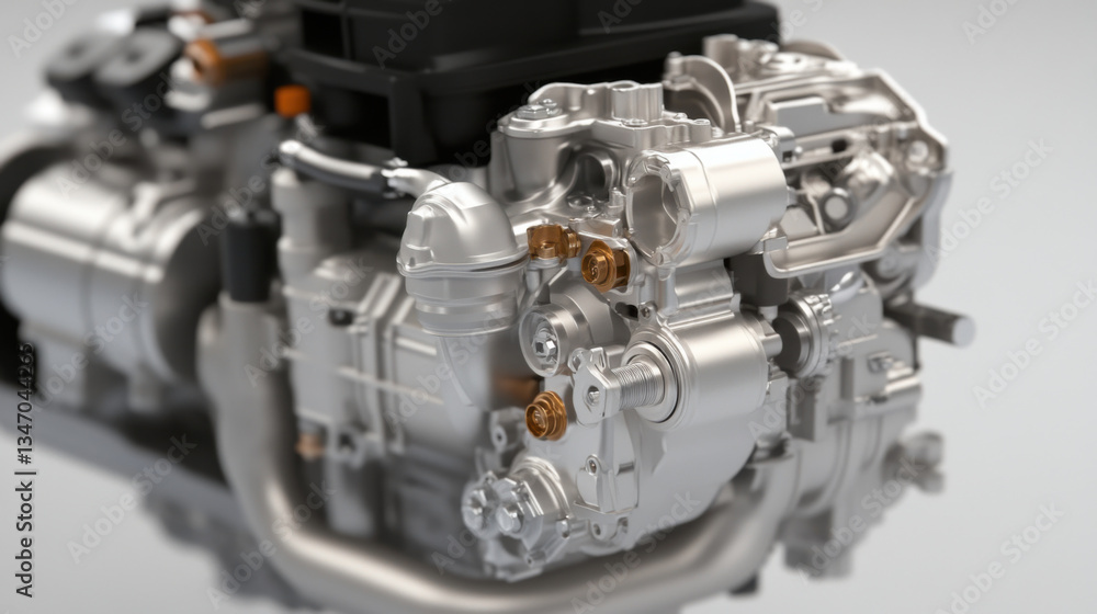 Poster high quality diesel engine component showcasing intricate design and engineering. this highlights pr