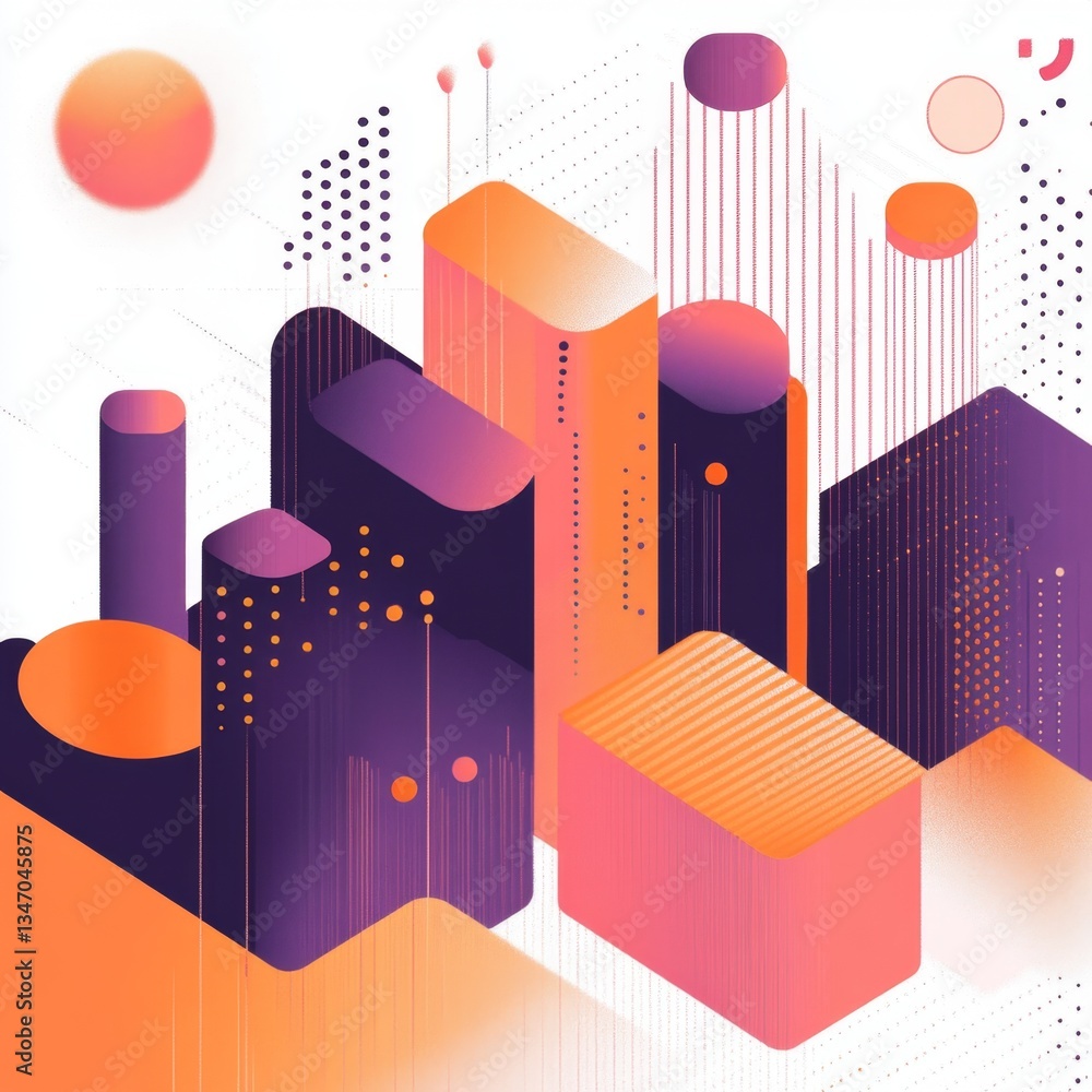 Poster abstract geometric shapes creating a modern and