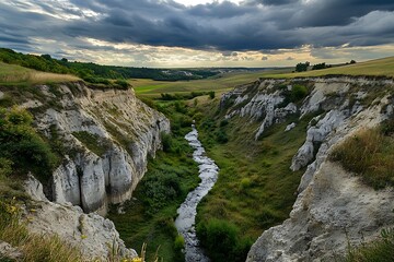 from above stunning grandeur of a gorge unveils its deep earthly value and sculpted erosion patterns while radiating a captivating allure that stirs spirit with wonder  
