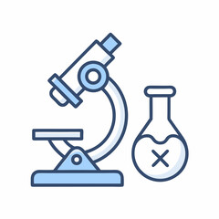 Microscope and Laboratory Flask Vector Design.