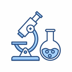 Microscope and Laboratory Flask Vector Design.