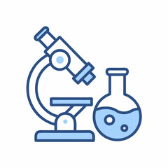 Microscope and Laboratory Flask Vector Design.