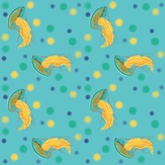 Jellyfish pattern, seamless, background, wallpaper