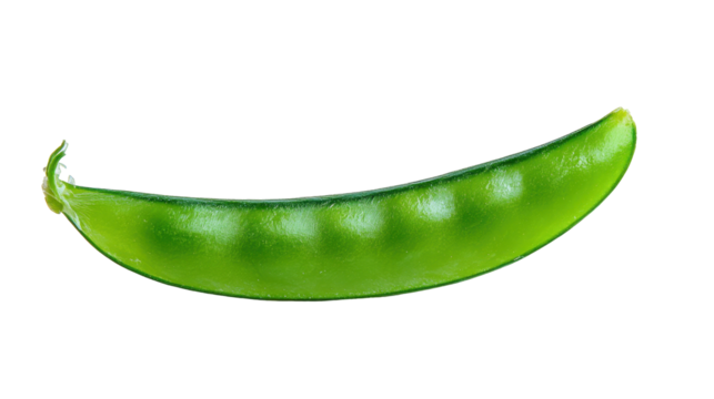 Fresh green sugar snap pea isolated on a white background.