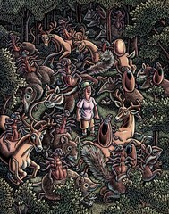 ticks ride on forest animals and surround hiker who fears lyme disease