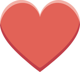 Soft Gradient Heart Icon with Coral Shades, A heart icon with a soft gradient fill, transitioning from coral to deeper shades, symbolizing love and emotion.
