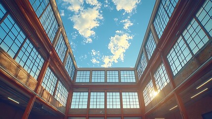 Industrial building interior courtyard
