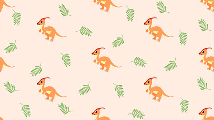 Dinosaurs seamless pattern background. Cute Dinosaurs illustration pattern. Cartoon Dinosaurs background. Perfect for fashion clothes, shirt, fabrics, textiles, wallpaper, decor, print, packaging.