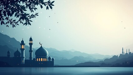 Ramadan kareem style editable template background minimalist and islamic style eid mubarak iftar party