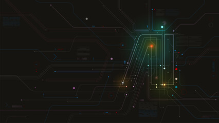 AI letter artificial intelligence futuristic nodes prompt background