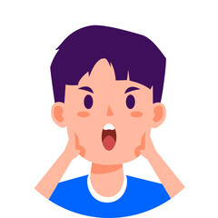 Cartoon Boy Expressing Surprise, Design Inspiration, Illustration, Vector, Object, Template, Character