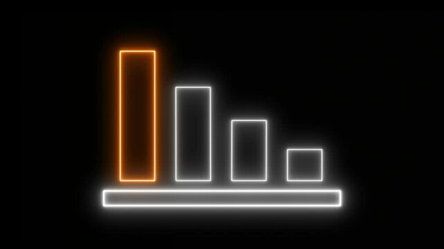 Animated down graph icon designed business or finance concept icon. business loss graph show chart.