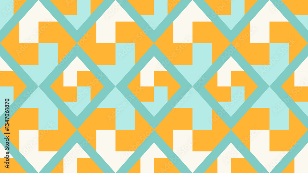 Poster seamless geometric pattern with triangles in retro style. vector illustration