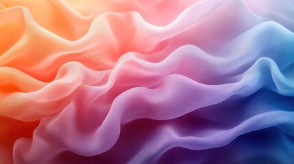 Fototapeta premium Abstract colorful fabric texture with wavy folds and ombre gradient.