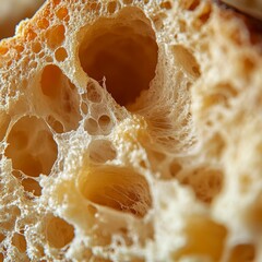 Super macro photo showing gluten strands inside