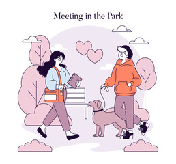 First Love. Flat Vector Illustration