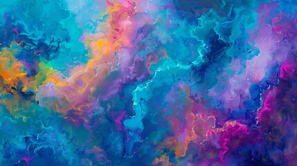 Dreamy Colorful Cloud Ink Background in Blue and Pink Hues