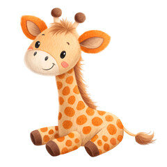 Soft toys baby giraffe vector