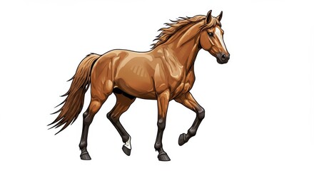Obraz premium Horse vector illustration isolated on white background