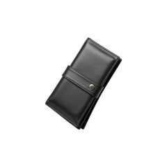 Black wallet isolated on transparent background. Black wallet png