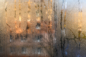 drops on wet glass. background.