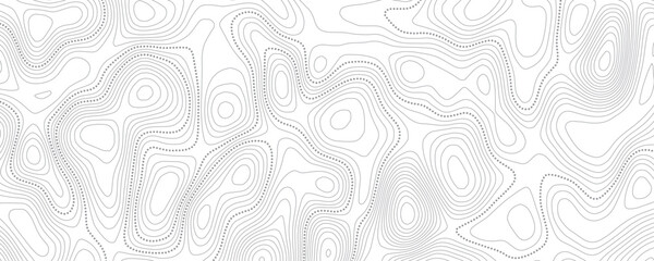 Abstract wavy topographic line background. Seamless pattern and banner design. Modern and dynamic feel to topographic mapping vector illustration.