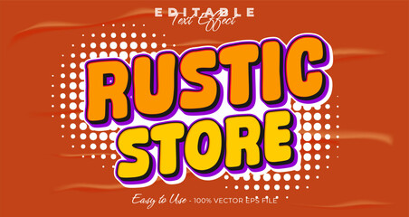 Rustic store editable text effect, graphic style collection