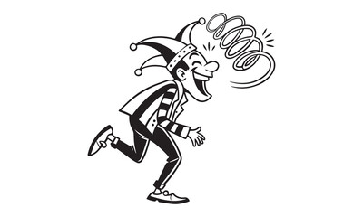 Funny April fool day cartoon silhouette vector design. April fool cartoon.