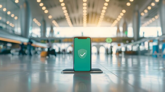 Digital Health Pass on Smartphone for Safe Airport Travel with Passengers Following Guidelines