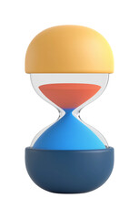 Hourglass: The passage of time visualized with sands flowing between two bulbs PNG on Transparent Background