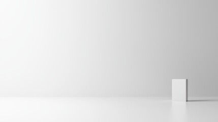 Fototapeta premium Minimalist white interior design, serene room with table and chair