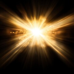 Bright Golden Light Explosion Burst Radiating Energy Star Shine Glowing Rays