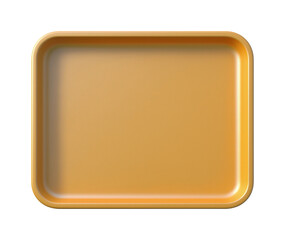 Rectangle tray featuring smooth rounded corners glossy finish and amber coloring PNG on Transparent Background