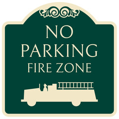No parking sign fire zone