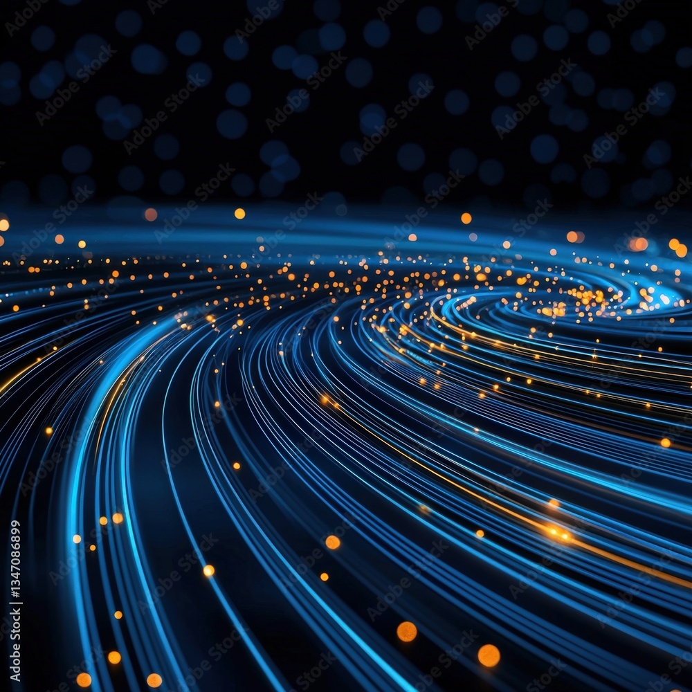 Aufkleber a seamless flow of glowing lines visualizing secure data exchanges