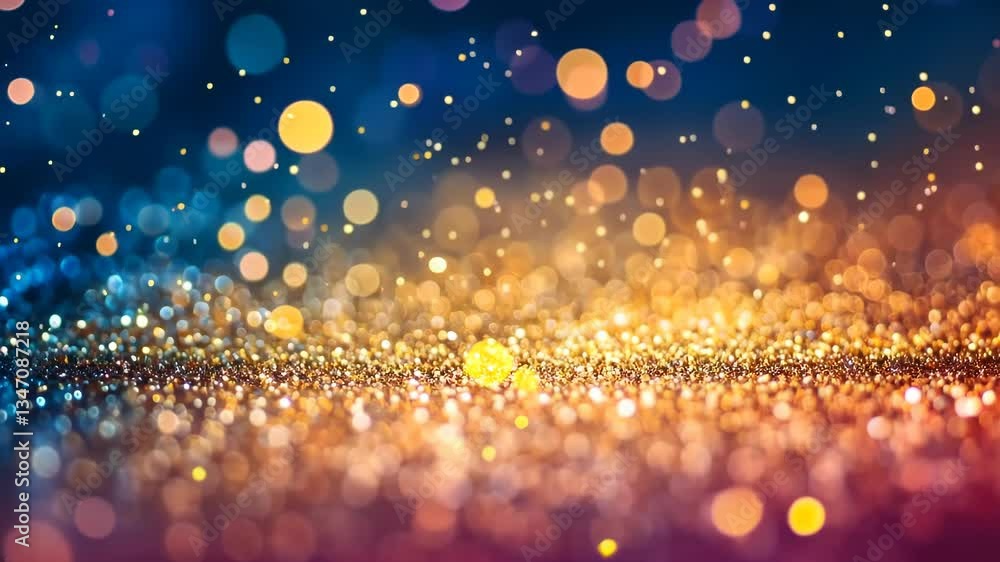 Poster colorful glitter particles create a mesmerizing effect in a vibrant and dynamic setting