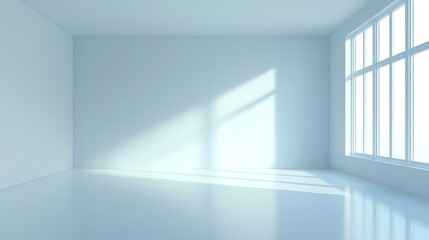 Empty white room with minimalist interior design, a blank canvas for creativity