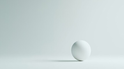Closeup of a single egg on bright white surface, study in minimalism and texture