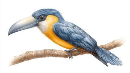 Fototapeta premium A serene bird perched on branch enjoying the tranquil beauty of nature bird