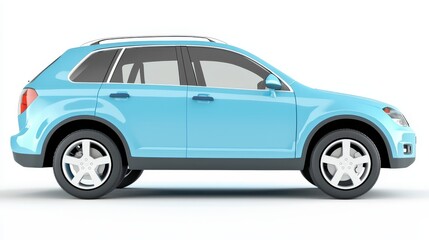 Obraz premium Striking blue suv with white wheels, a modern automotive design statement sleek
