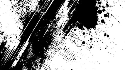 Black halftone dots white abstract background.  Halftone grunge texture white background. Vector  style paintbrush grunge with halftone dots pattern texture. 